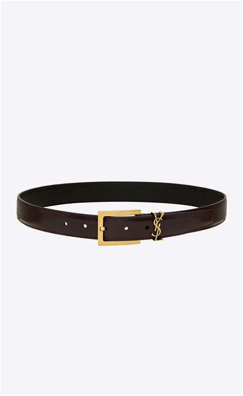 Ceinture Cassandre en cuir en marron – Saint Laurent .